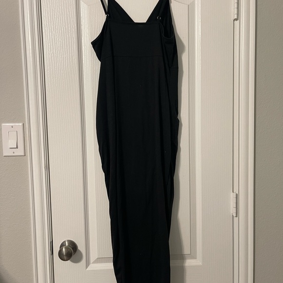 Black Asymmetrical Wrap Hem Cami Dress - Picture 2 of 4
